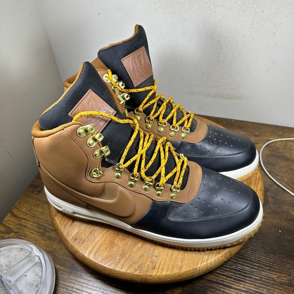 Nike Lunar Force 1 Duckboot Mens 14 Black Tan Winter Boots BQ7930-001